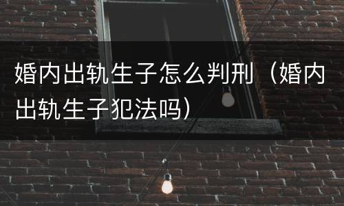 婚内出轨生子怎么判刑（婚内出轨生子犯法吗）