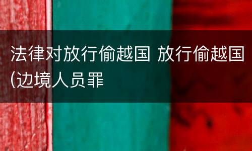 法律对放行偷越国 放行偷越国(边境人员罪