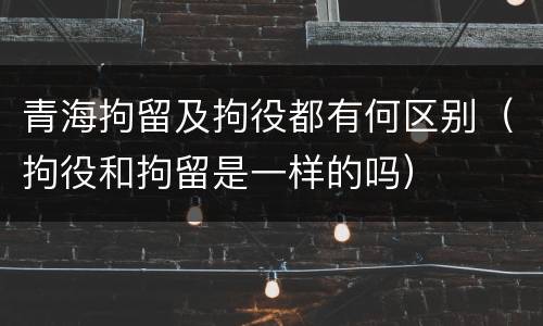 青海拘留及拘役都有何区别（拘役和拘留是一样的吗）