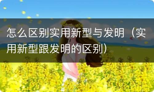 怎么区别实用新型与发明（实用新型跟发明的区别）