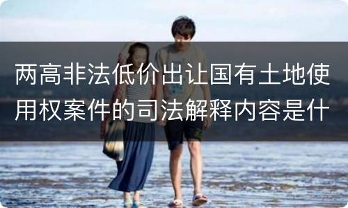 两高非法低价出让国有土地使用权案件的司法解释内容是什么