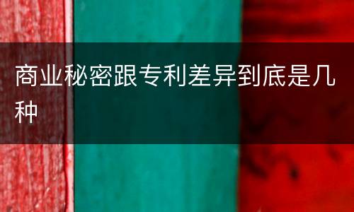 商业秘密跟专利差异到底是几种