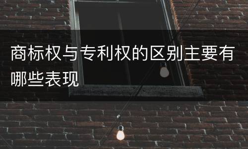 商标权与专利权的区别主要有哪些表现