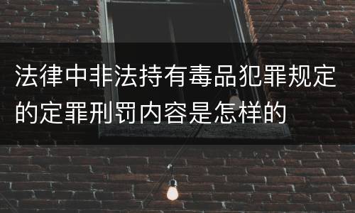 法律中非法持有毒品犯罪规定的定罪刑罚内容是怎样的
