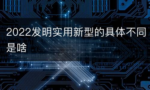 2022发明实用新型的具体不同是啥