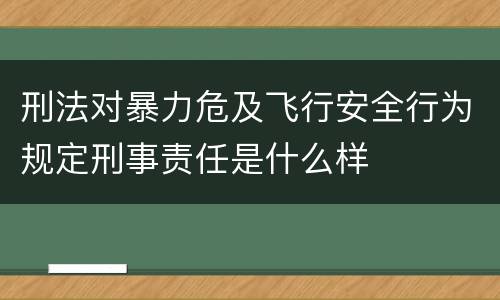 刑法对暴力危及飞行安全行为规定刑事责任是什么样