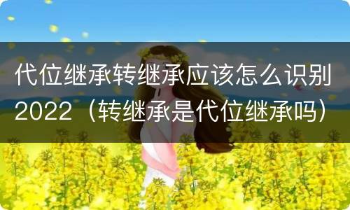 代位继承转继承应该怎么识别2022（转继承是代位继承吗）