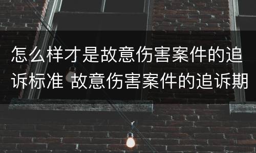 怎么样才是故意伤害案件的追诉标准 故意伤害案件的追诉期