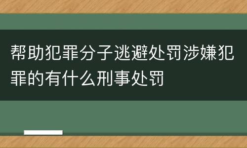 帮助犯罪分子逃避处罚涉嫌犯罪的有什么刑事处罚