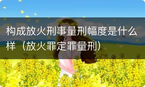 构成放火刑事量刑幅度是什么样（放火罪定罪量刑）