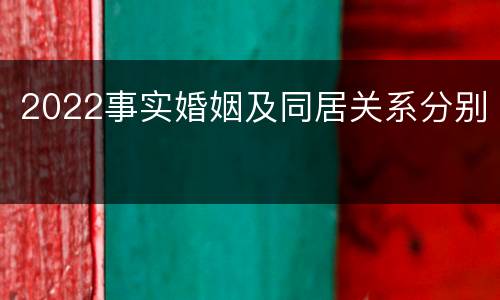 2022事实婚姻及同居关系分别