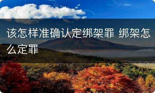 该怎样准确认定绑架罪 绑架怎么定罪
