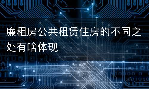 廉租房公共租赁住房的不同之处有啥体现