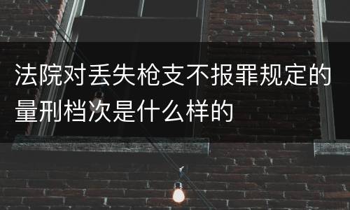 法院对丢失枪支不报罪规定的量刑档次是什么样的