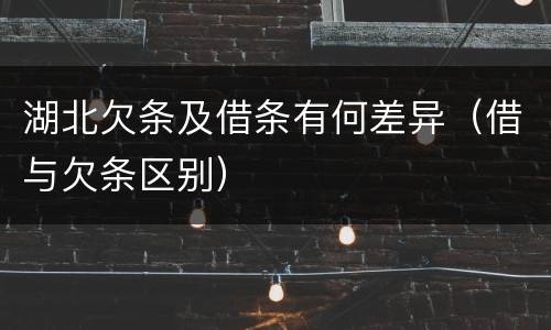 湖北欠条及借条有何差异（借与欠条区别）
