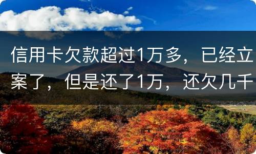信用卡欠款超过1万多，已经立案了，但是还了1万，还欠几千，这个会怎么样