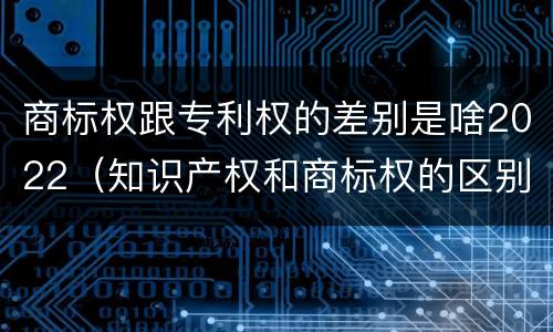 商标权跟专利权的差别是啥2022（知识产权和商标权的区别）