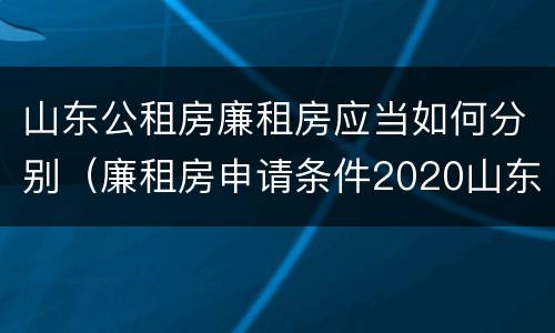 山东公租房廉租房应当如何分别（廉租房申请条件2020山东）