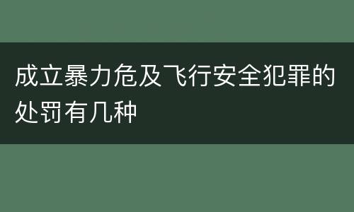 成立暴力危及飞行安全犯罪的处罚有几种