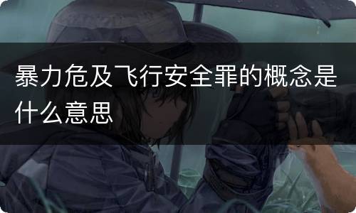暴力危及飞行安全罪的概念是什么意思