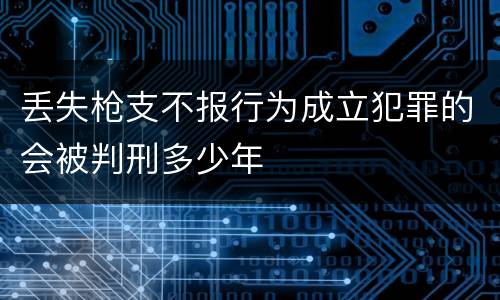 丢失枪支不报行为成立犯罪的会被判刑多少年