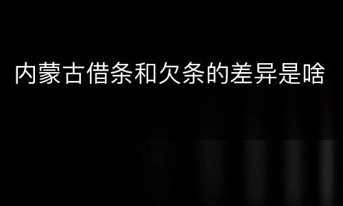 内蒙古借条和欠条的差异是啥