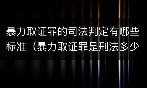 暴力取证罪的司法判定有哪些标准（暴力取证罪是刑法多少条）