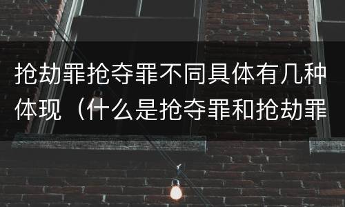抢劫罪抢夺罪不同具体有几种体现（什么是抢夺罪和抢劫罪）