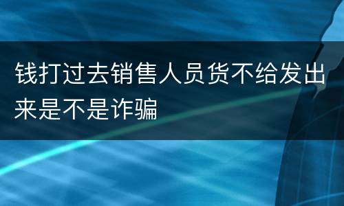 钱打过去销售人员货不给发出来是不是诈骗