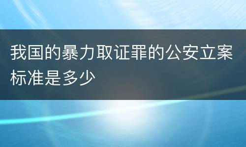 我国的暴力取证罪的公安立案标准是多少