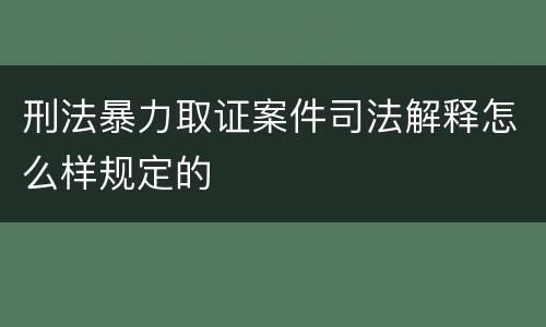 刑法暴力取证案件司法解释怎么样规定的