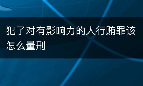 犯了对有影响力的人行贿罪该怎么量刑