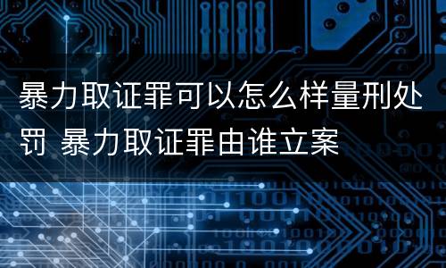 暴力取证罪可以怎么样量刑处罚 暴力取证罪由谁立案