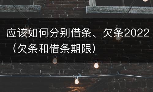 应该如何分别借条、欠条2022（欠条和借条期限）