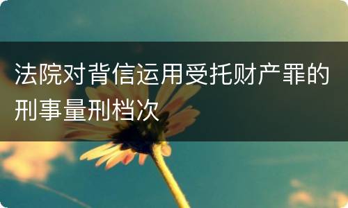 法院对背信运用受托财产罪的刑事量刑档次