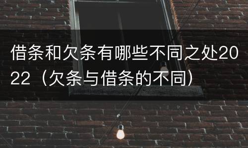 借条和欠条有哪些不同之处2022（欠条与借条的不同）