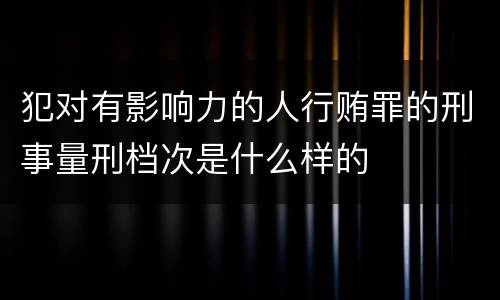 犯对有影响力的人行贿罪的刑事量刑档次是什么样的