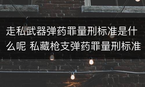 走私武器弹药罪量刑标准是什么呢 私藏枪支弹药罪量刑标准