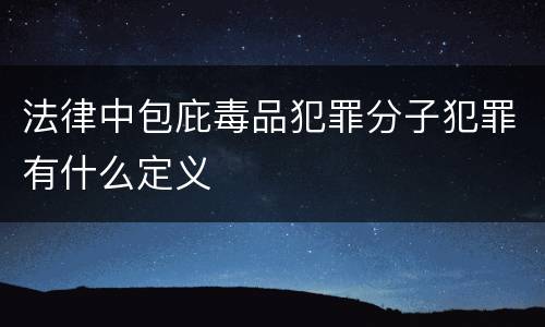 法律中包庇毒品犯罪分子犯罪有什么定义