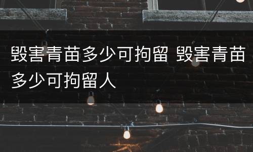毁害青苗多少可拘留 毁害青苗多少可拘留人