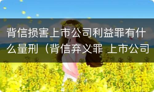 背信损害上市公司利益罪有什么量刑（背信弃义罪 上市公司）
