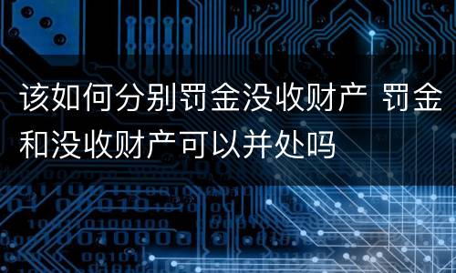 该如何分别罚金没收财产 罚金和没收财产可以并处吗