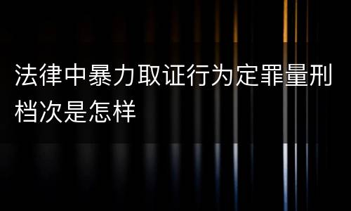 法律中暴力取证行为定罪量刑档次是怎样