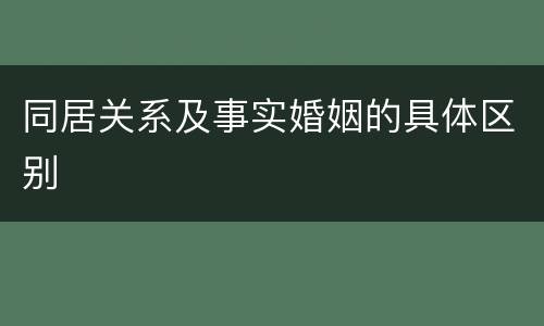 同居关系及事实婚姻的具体区别
