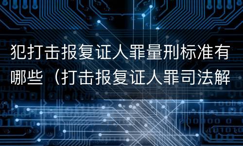 犯打击报复证人罪量刑标准有哪些（打击报复证人罪司法解释）