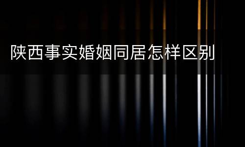 陕西事实婚姻同居怎样区别