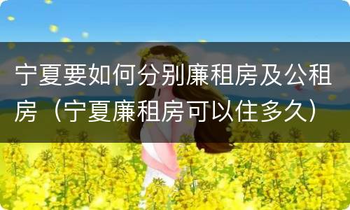 宁夏要如何分别廉租房及公租房（宁夏廉租房可以住多久）