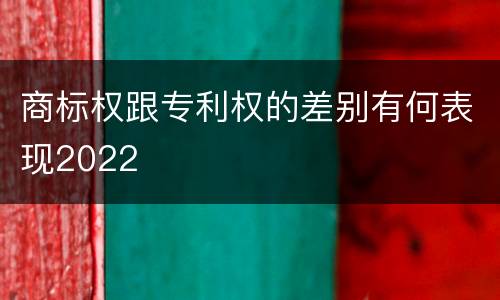 商标权跟专利权的差别有何表现2022
