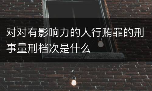 对对有影响力的人行贿罪的刑事量刑档次是什么