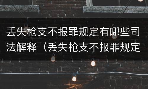 丢失枪支不报罪规定有哪些司法解释（丢失枪支不报罪规定有哪些司法解释呢）
